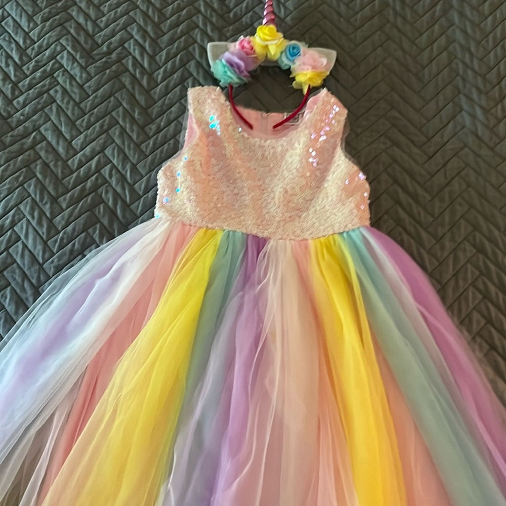 Unicorn costume/dress with headband